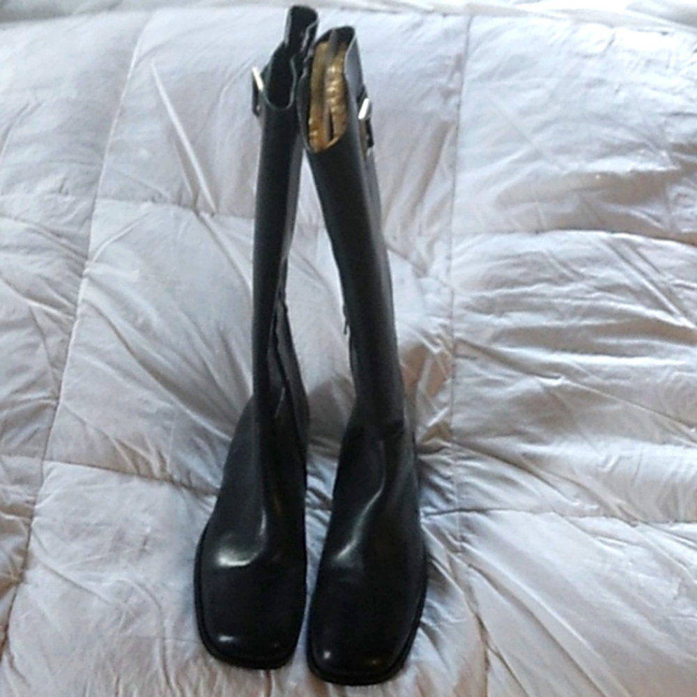 Marquise black leather Riding boots women sz 8